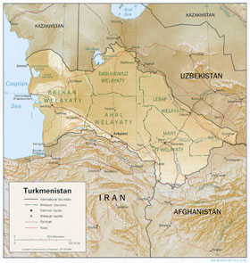 Карта Туркменистана